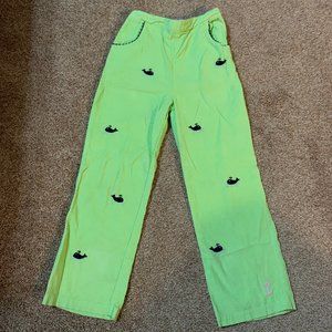 Jeanine Johnsen whale embroidered corduroy pants
